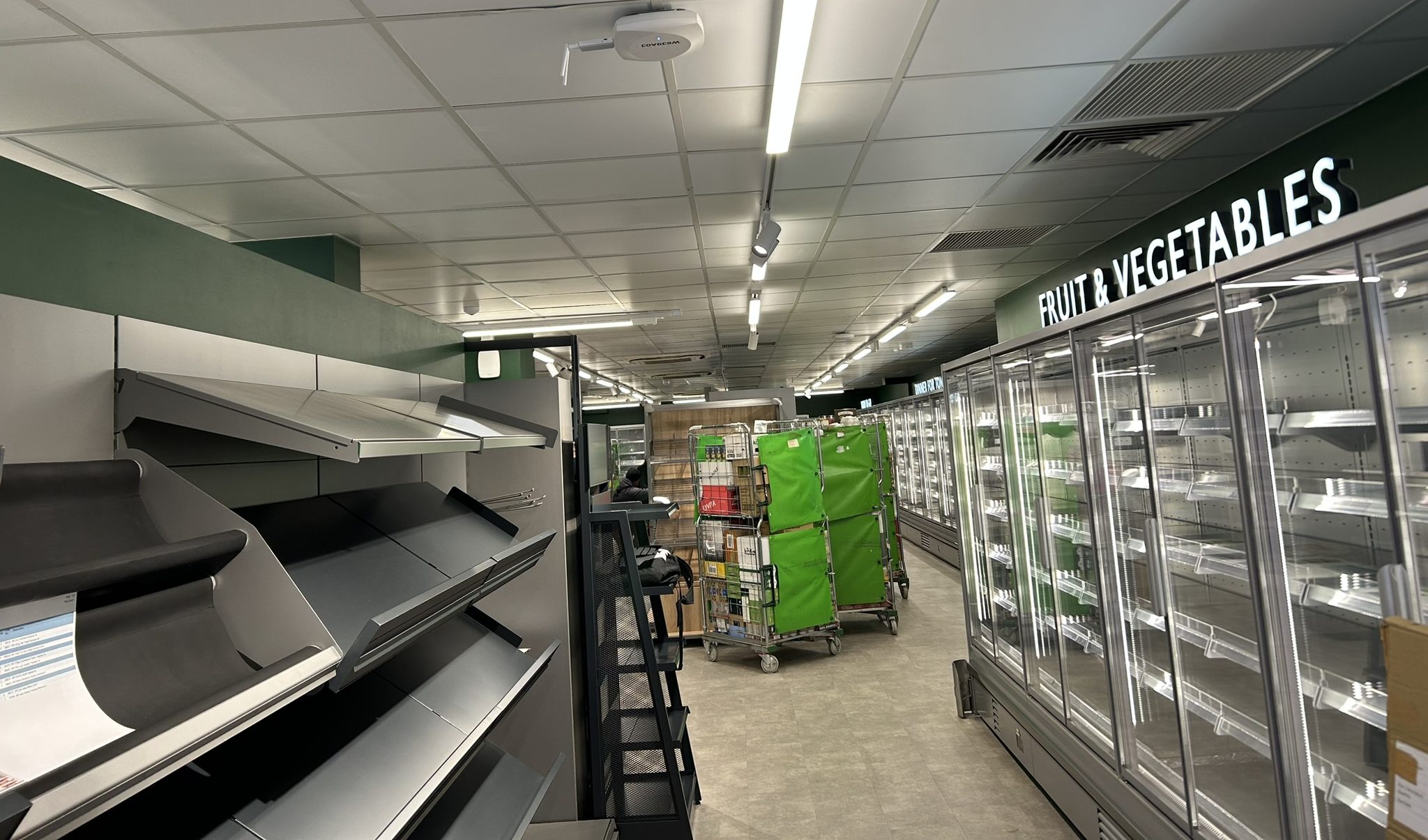 Commercial mechanical & electrical design and installation at Waitrose Muswell Hill – Power to chilled cases and LED sign